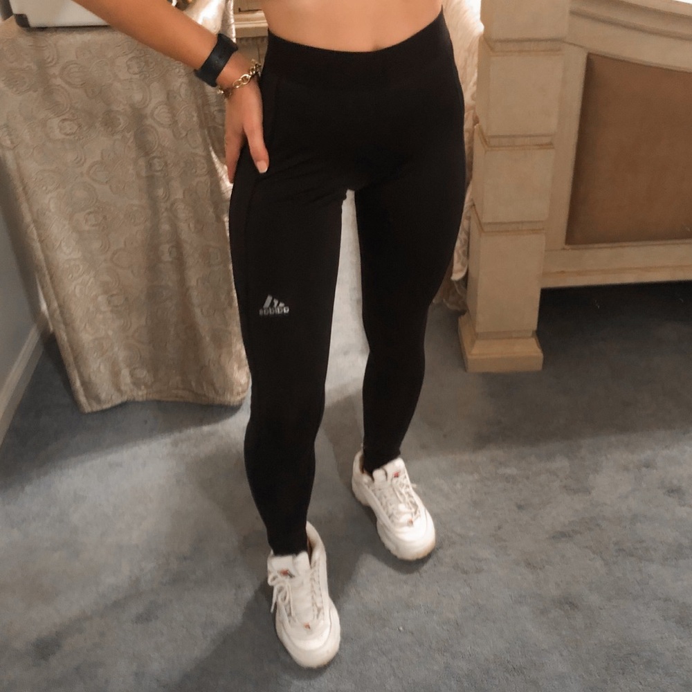 Adidas • Black High Waisted Full Length Leggings